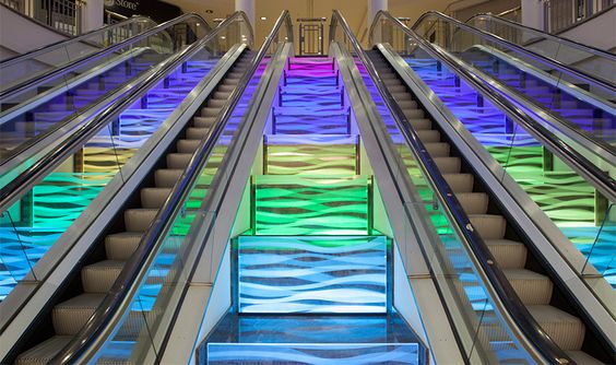 Ilford Exchange Rainbow Escalator