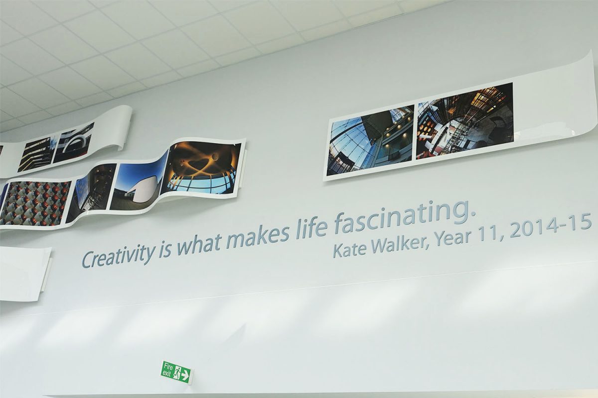 kelvin hall artwork installation close up of quote