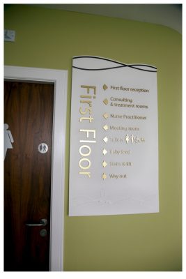 first floor acrylic corian signs