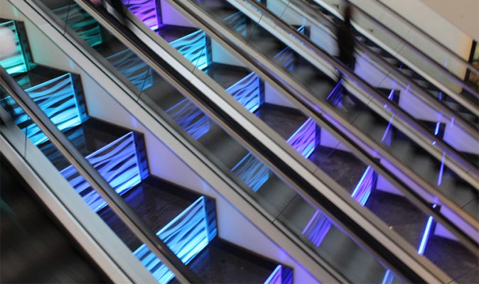 ilford exchange rainbow escalator side view