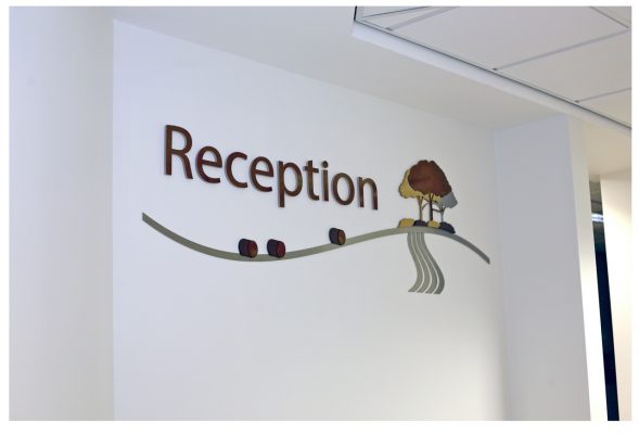 acrylic signage for reception area