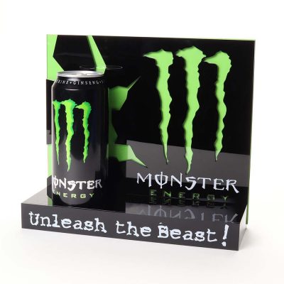 Acrylic Point of sale display for monster energy