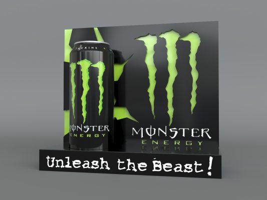 monster energy case study initial render green