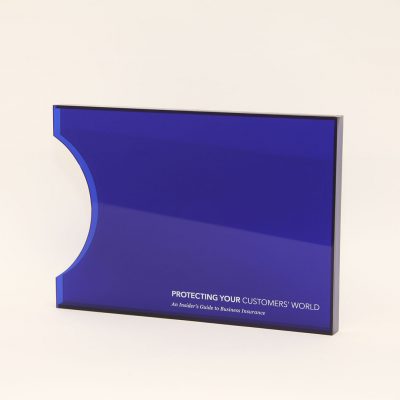 blue acrylic presentation case