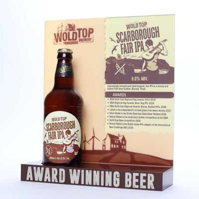 Acrylic Point of sale display for Wold Top brewery