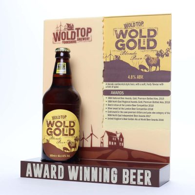 Acrylic point os sale display for wold top brewery