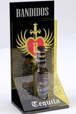 bandidos acrylic bottle display render