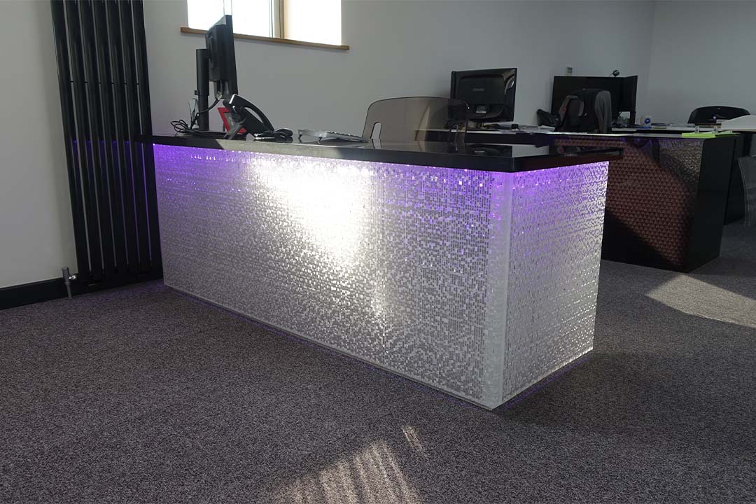 acrylic colour changing Acrylic office desk purple
