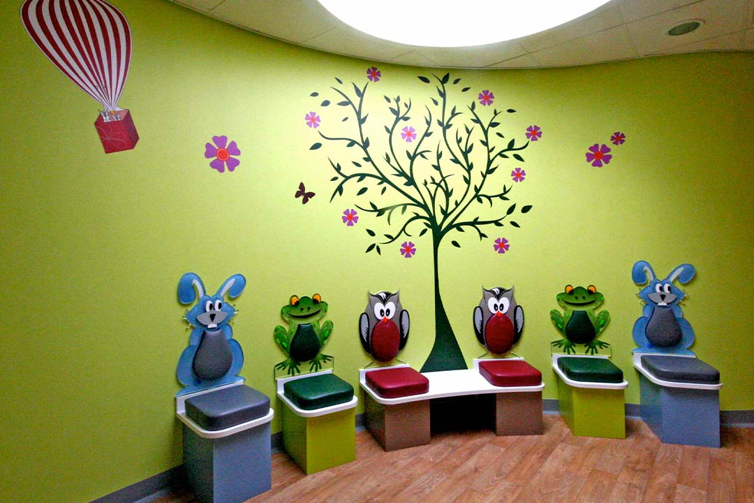 animals 3d profile cut acrylic characters hospital waiting area