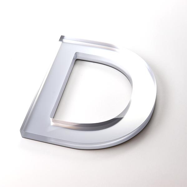 Built Up Acrylic Letter D - Silver