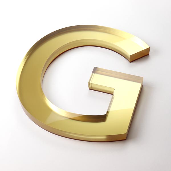Built Up Acrylic Letter G - Gold