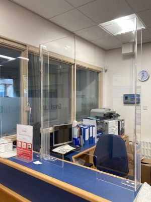 Covid-19 Acrylic Protective Screens - NHS Hospital Desk